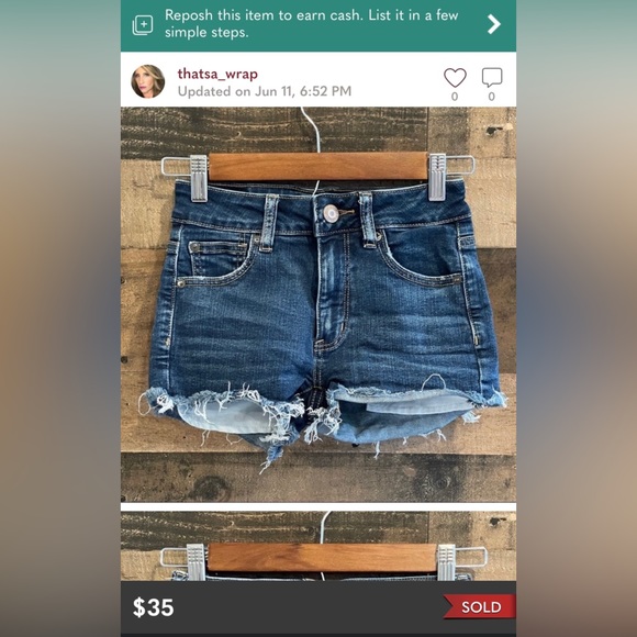 •American Eagle Outfitters Distressed Jean Shorts - Picture 14 of 16